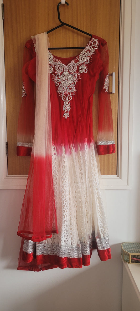 KIDS red and white dress