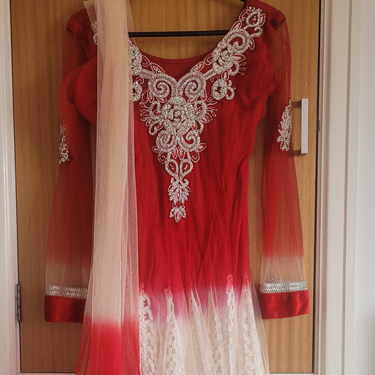 KIDS red and white dress