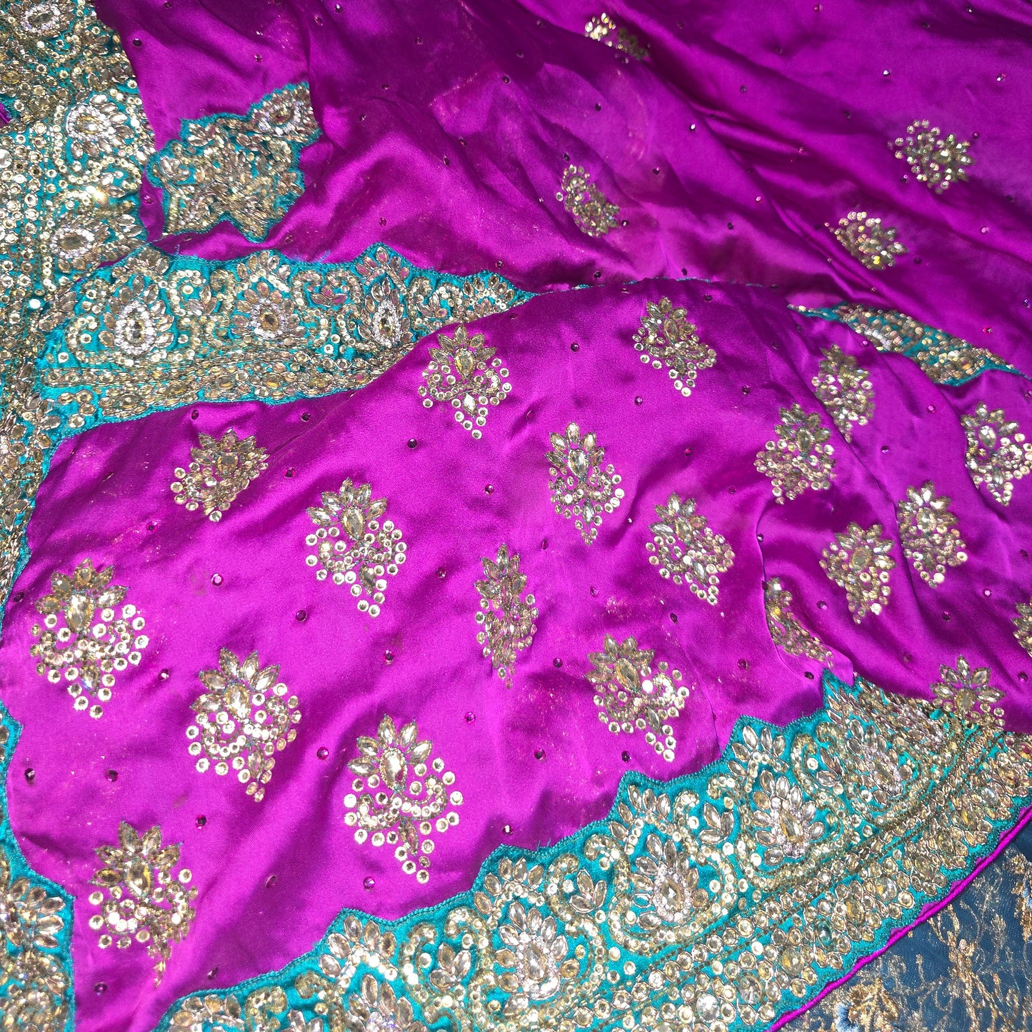 Elegant Purple Embroidered Saree