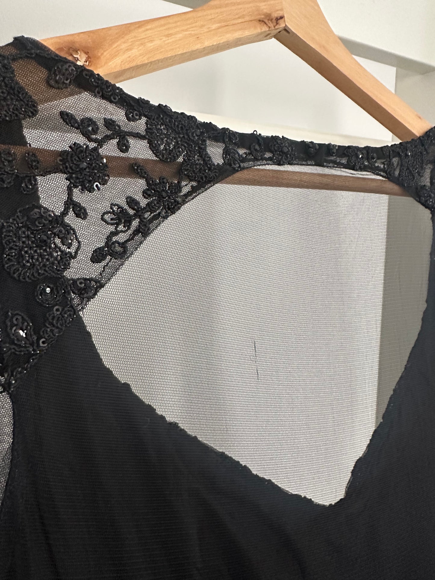 Preloved black Mongas dress with chunni worn once for 4 hours