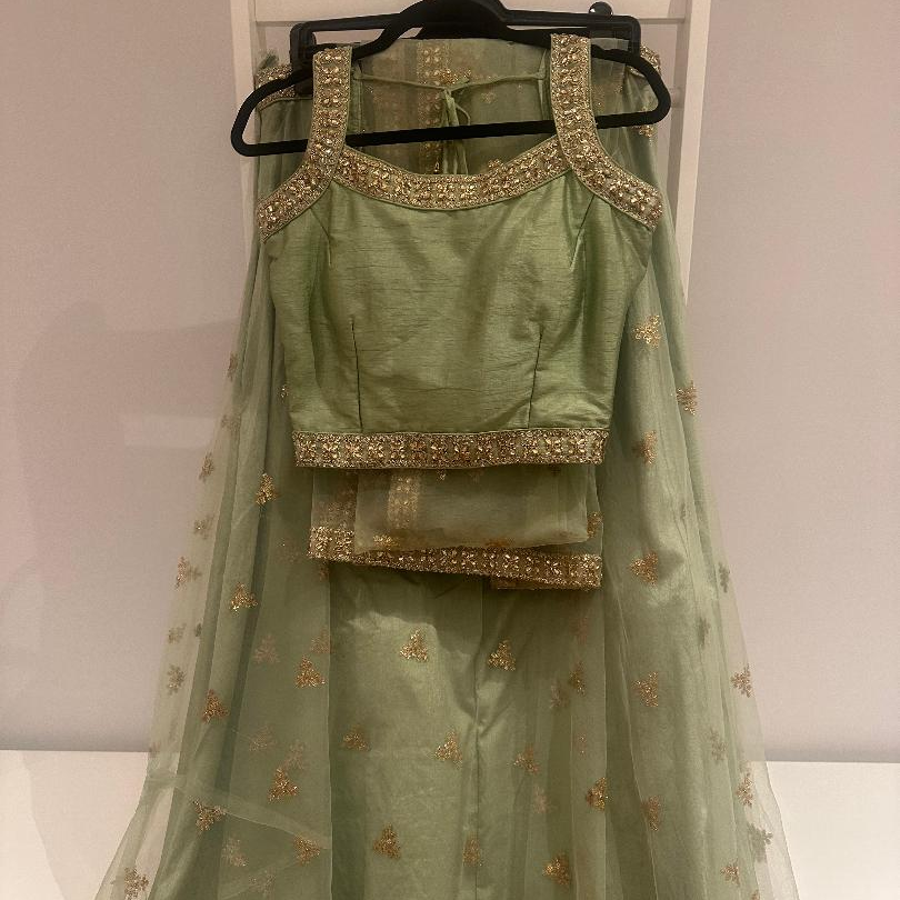 Preloved Indian Sage Green Lehenga