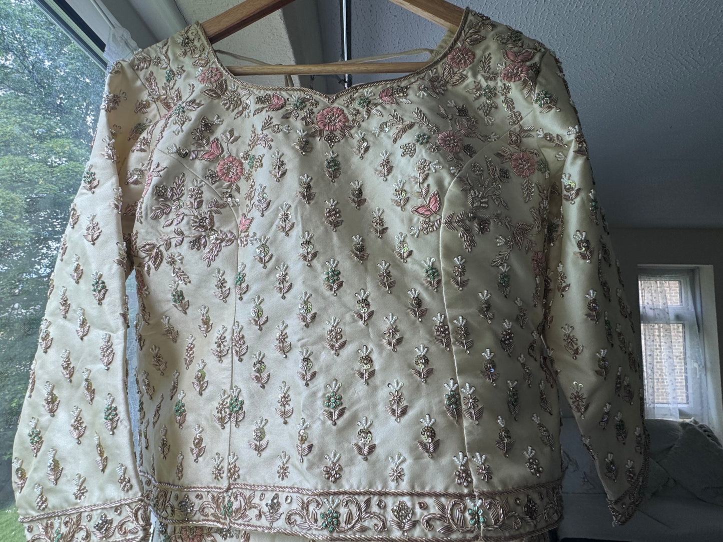 Cream wedding/party-wear Lehenga