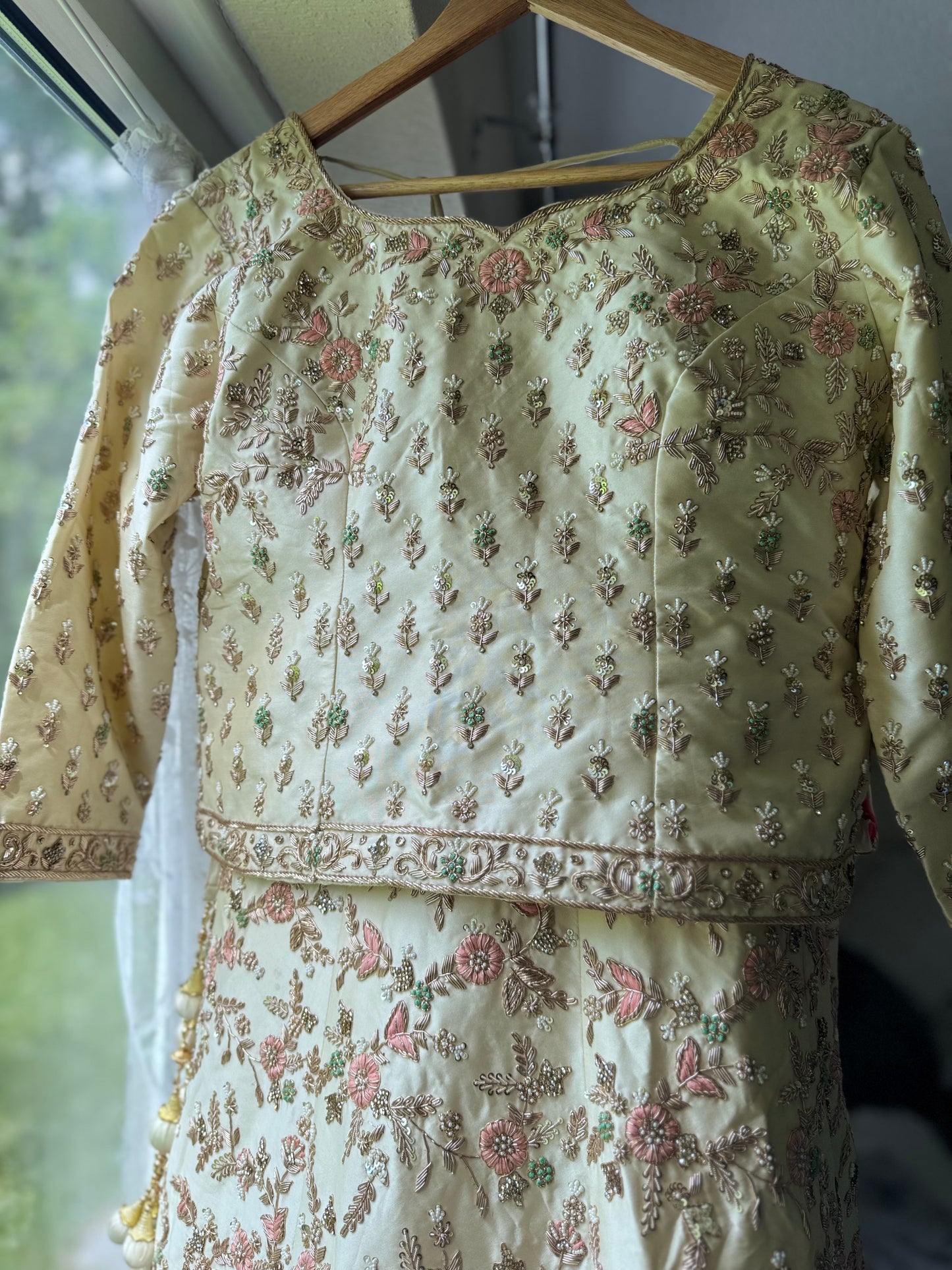 Cream wedding/party-wear Lehenga