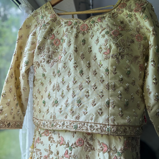 Cream wedding/party-wear Lehenga