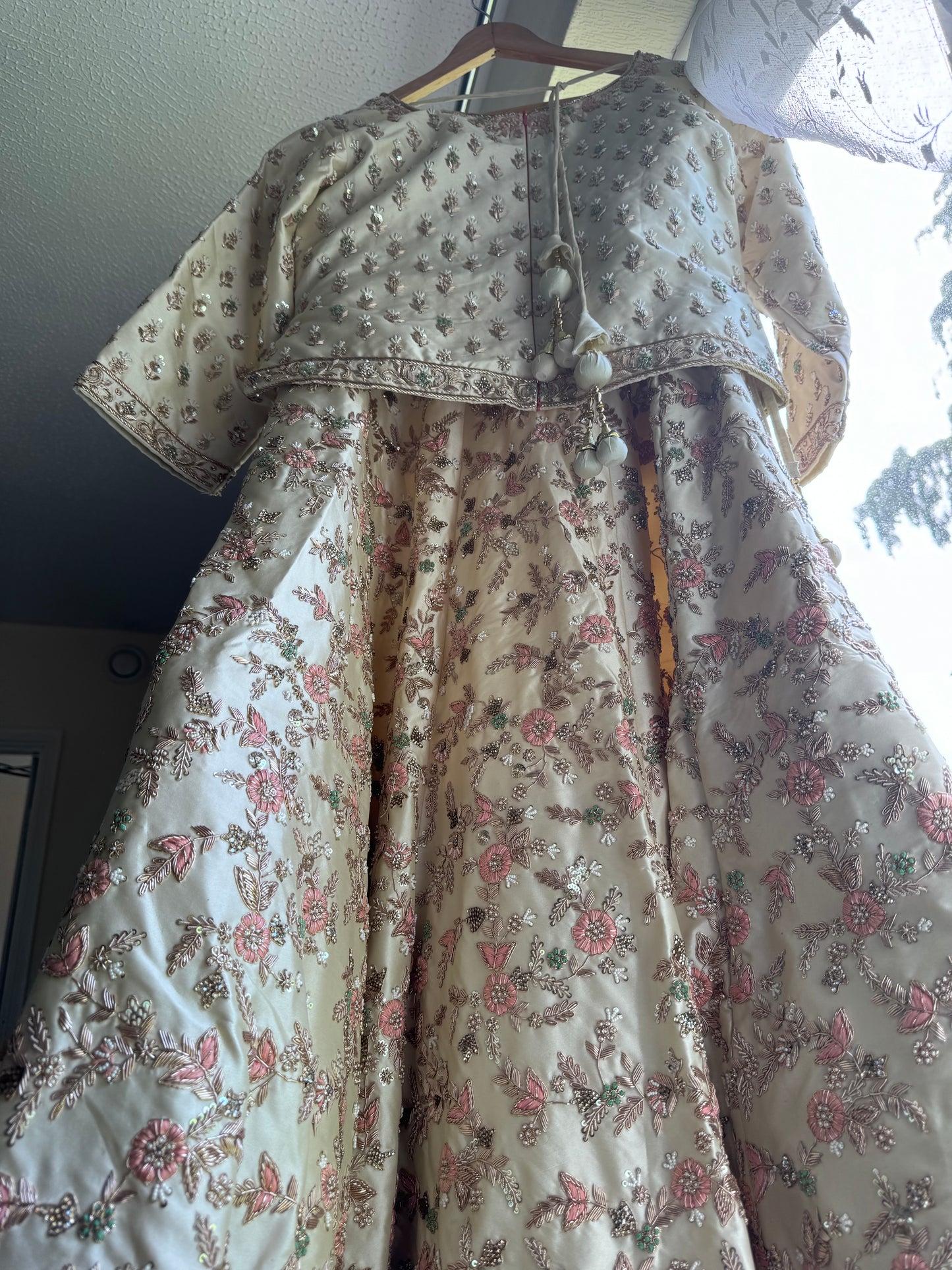 Cream wedding/party-wear Lehenga