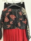 Black & Red Shaded Chiffon Skirt Set - NEW