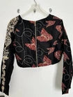 Black & Red Shaded Chiffon Skirt Set - NEW