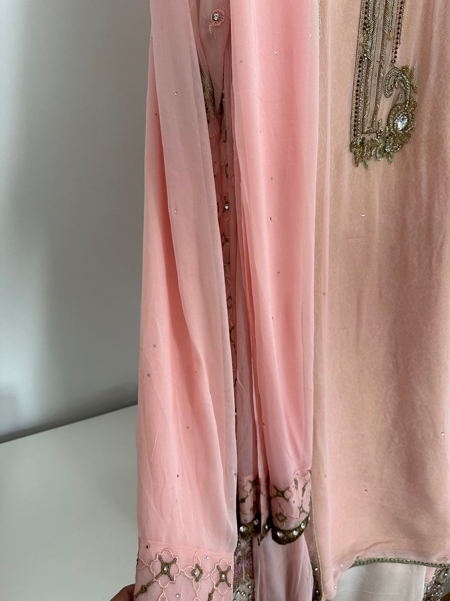 Preloved 4 piece peach trouser suit