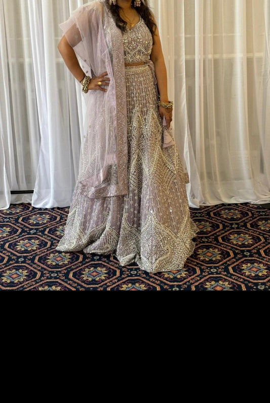Lilac lehnga