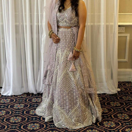 Lilac lehnga