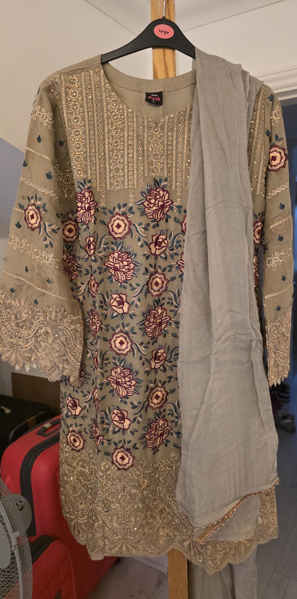 Dark Gray Shalwar Kameez