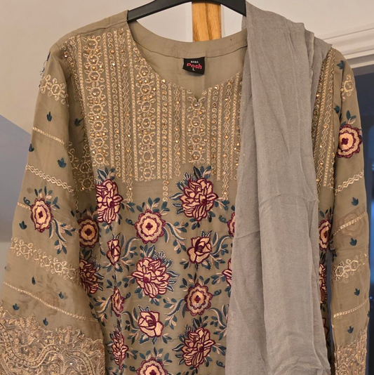 Dark Gray Shalwar Kameez