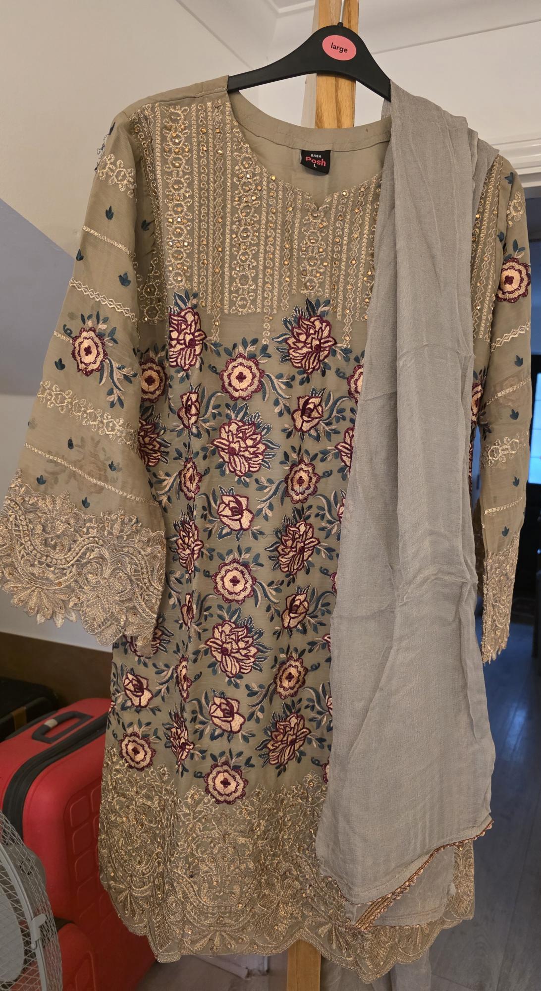 Dark Gray Shalwar Kameez