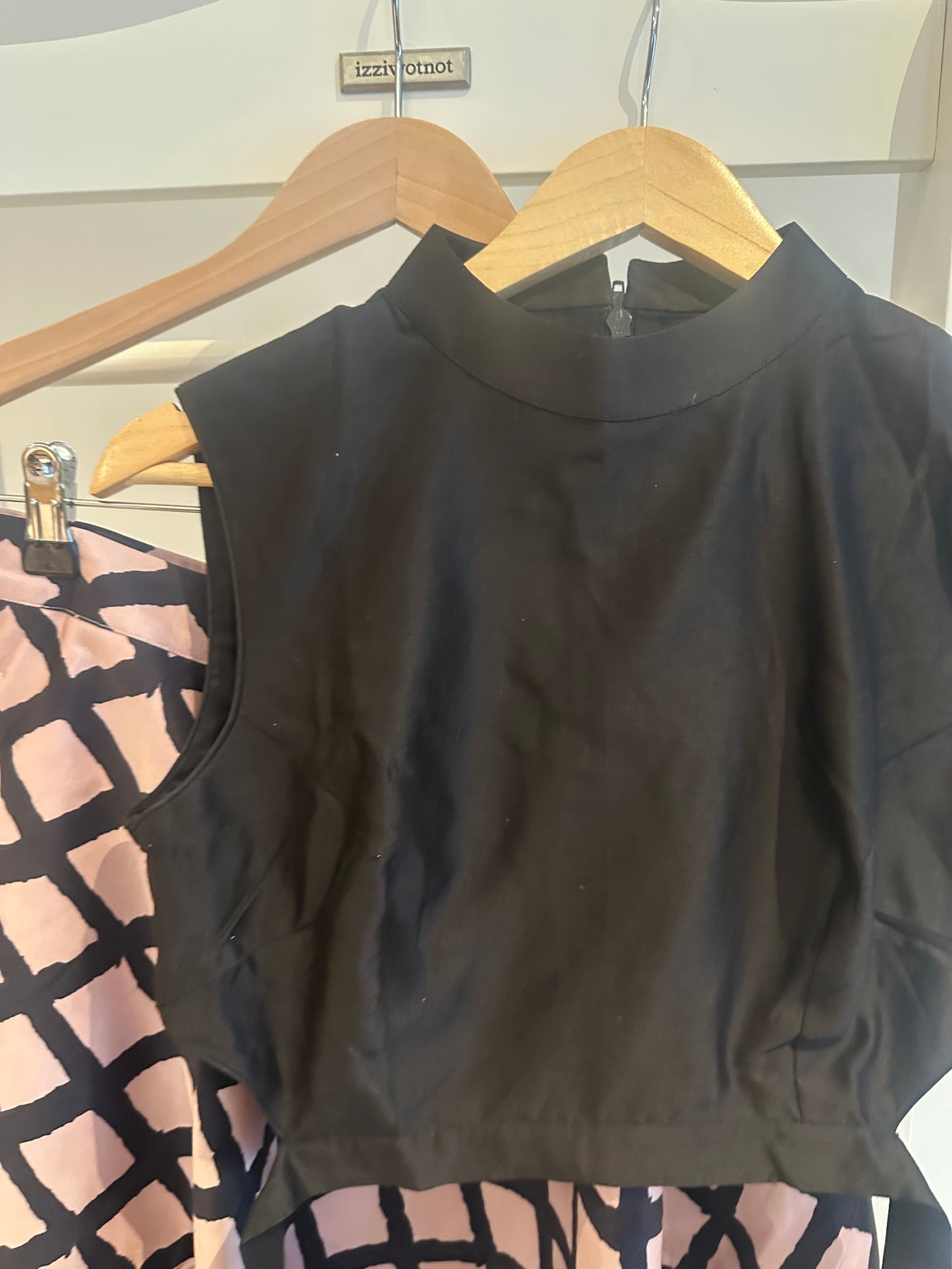 Preloved Punit Balana midi skit with black tie-up blouse.