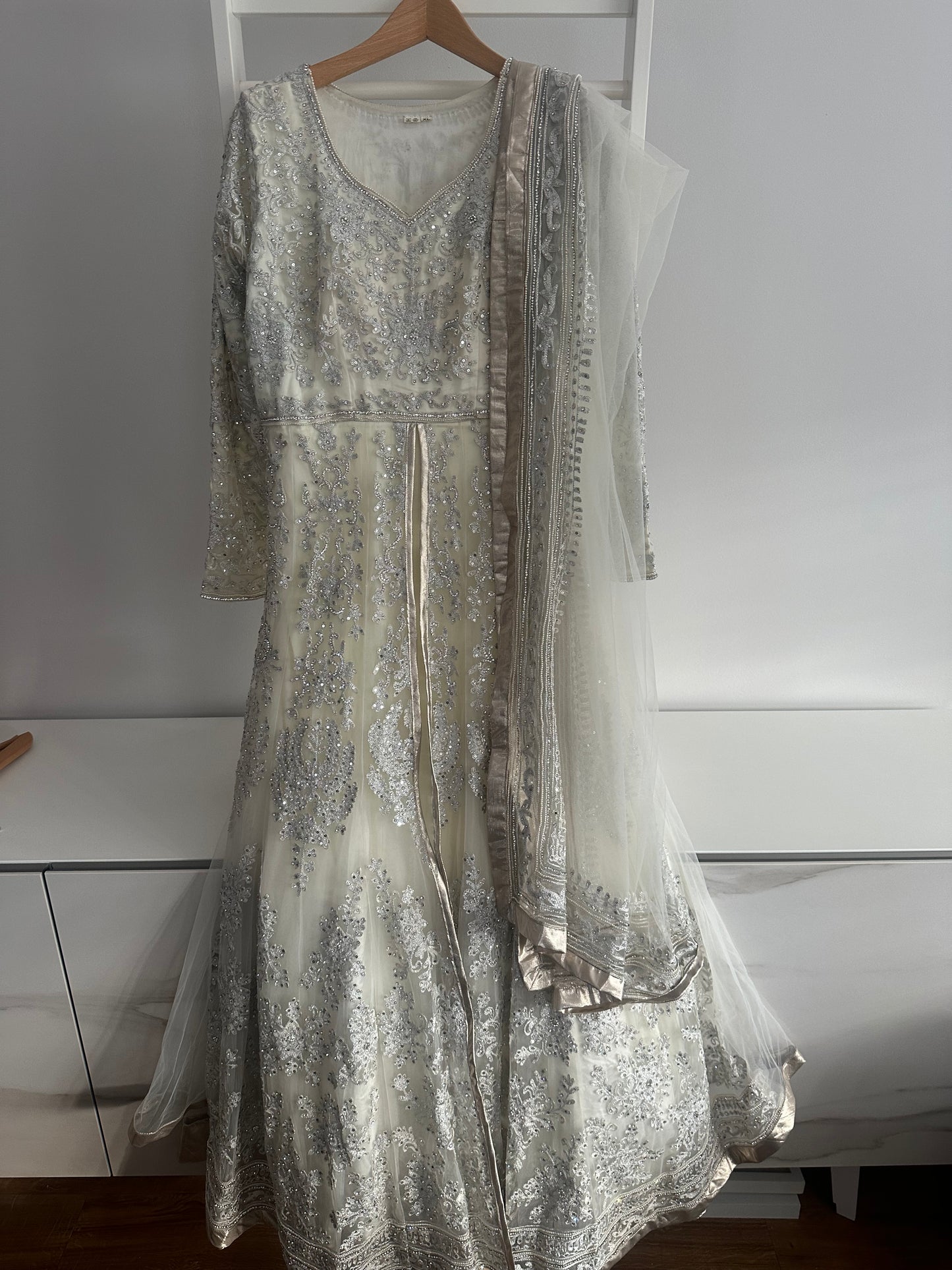 White dress with chunni