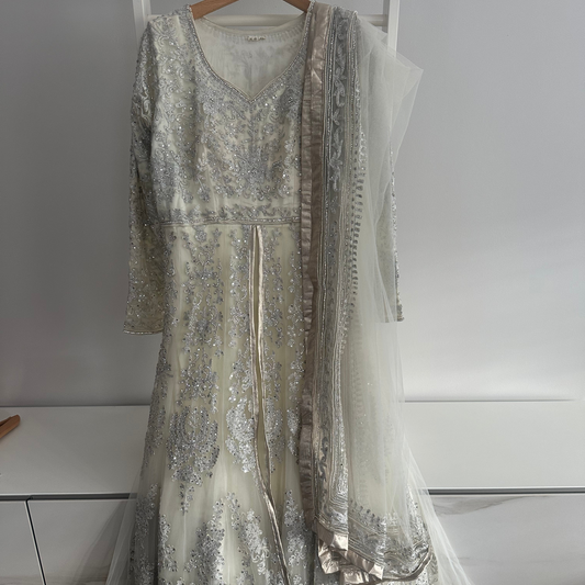 White dress with chunni