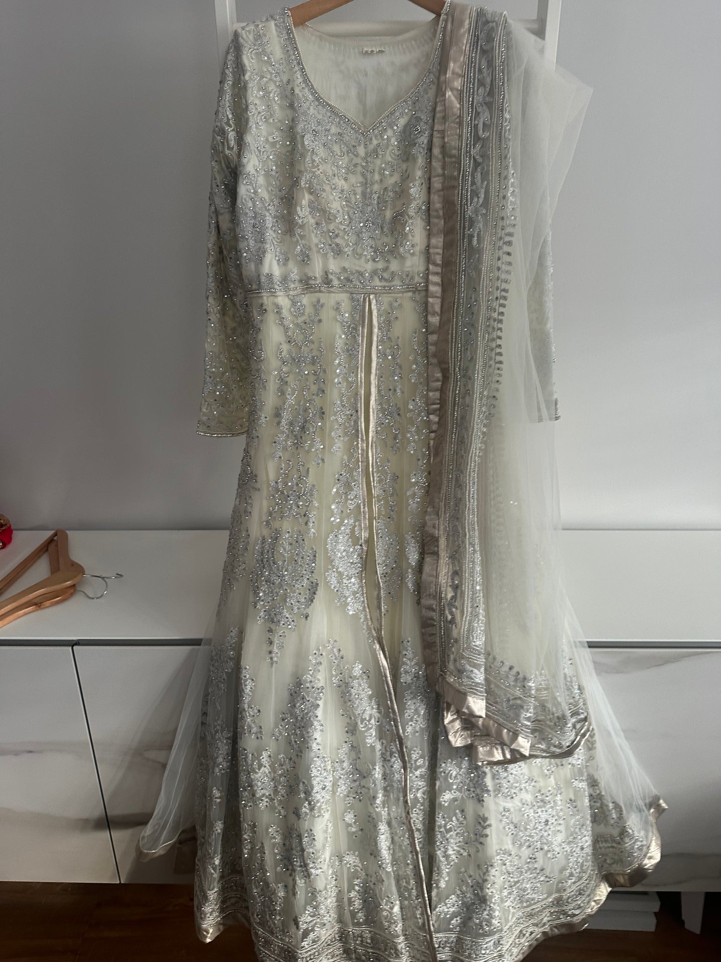 White dress with chunni