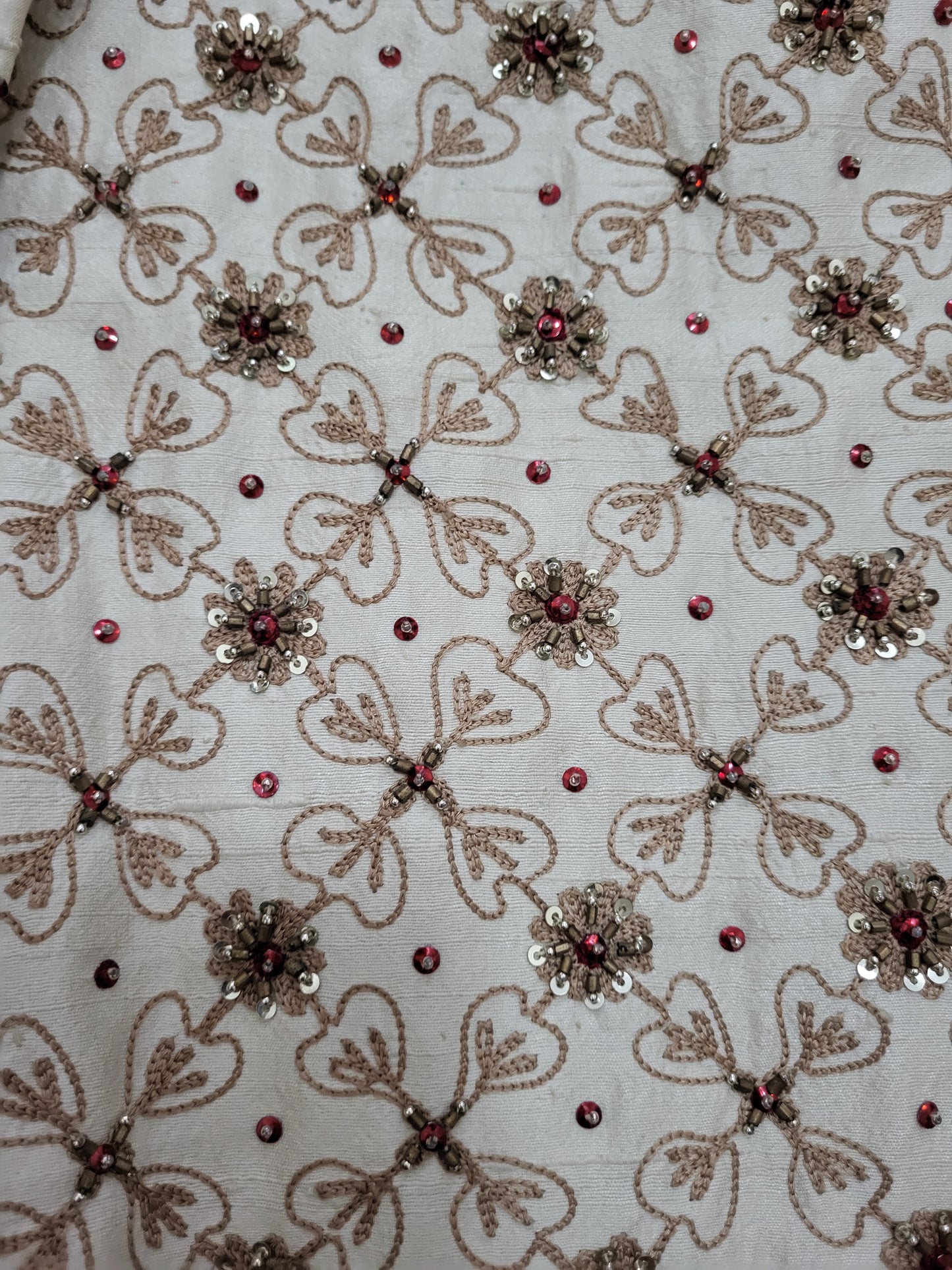 Mens Off White/Cream Embellised and Embroidered Sherwani