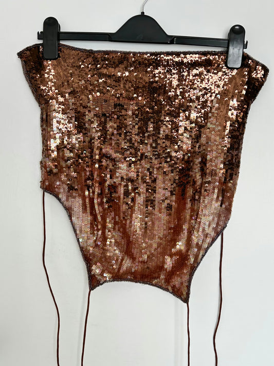Saree with sequin Halterneck top