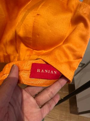 Ranian Orange Satin Silk Sari BRAND NEW