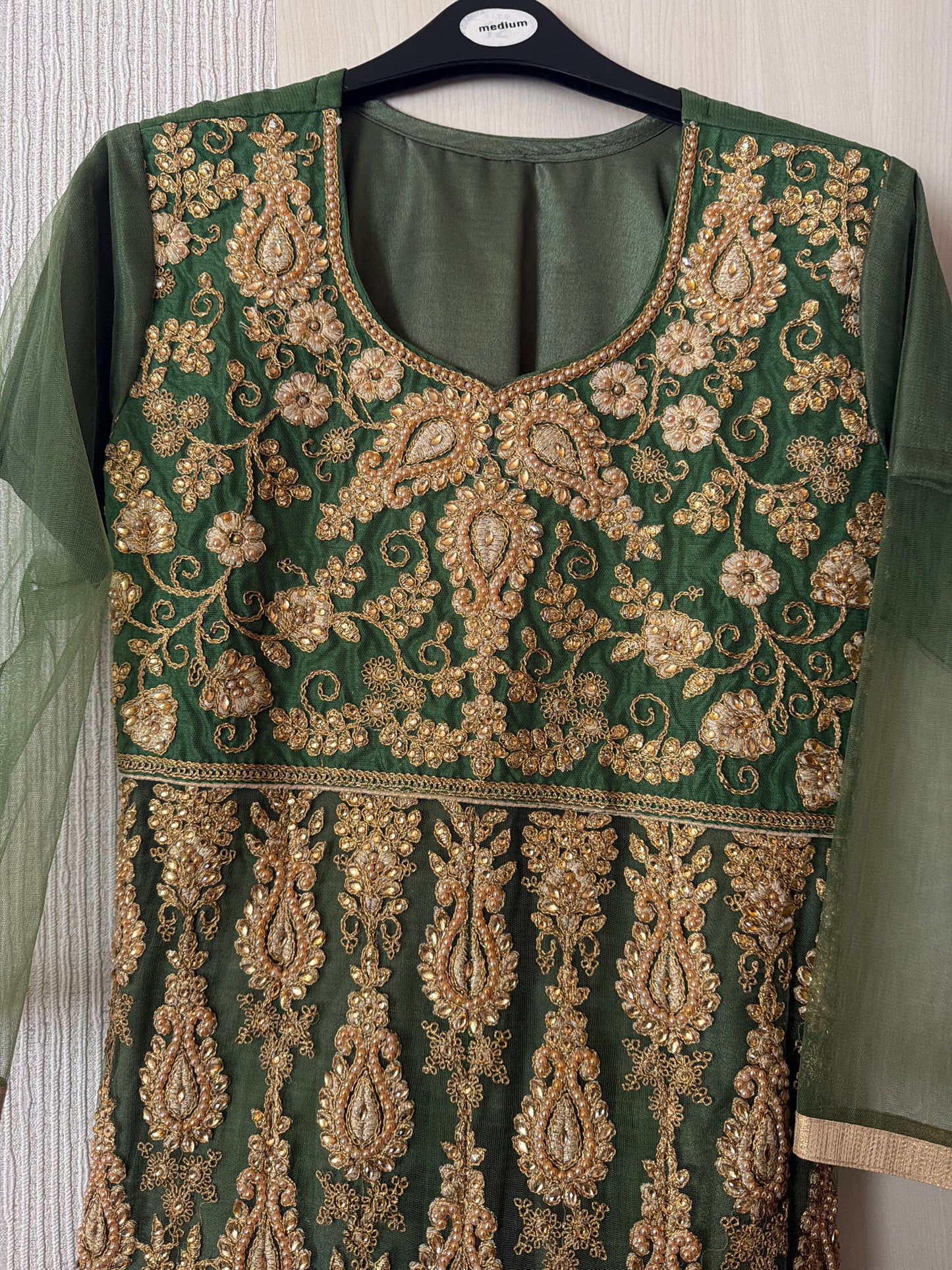 Preloved green Anarkali Suit