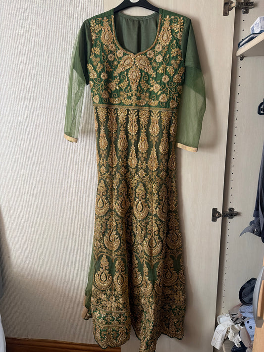 Preloved green Anarkali Suit