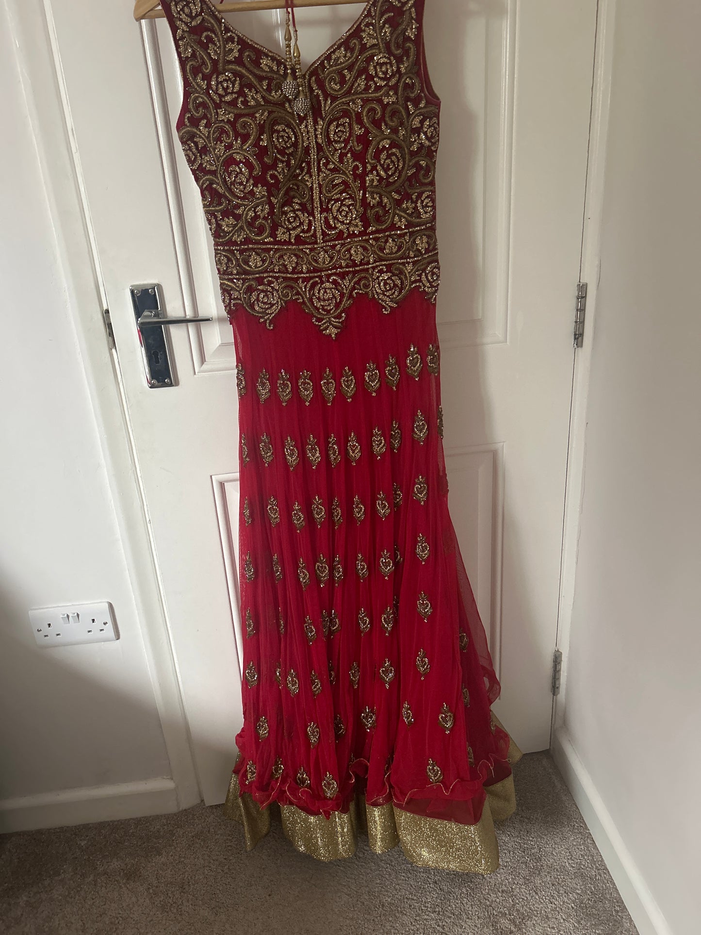 Long dress with churidar and dupatta