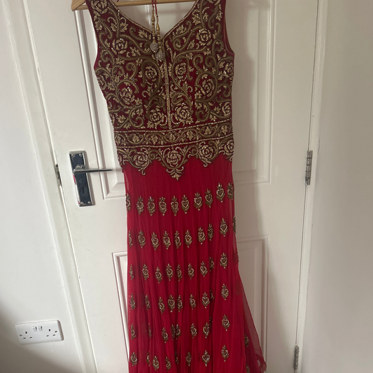 Long dress with churidar and dupatta