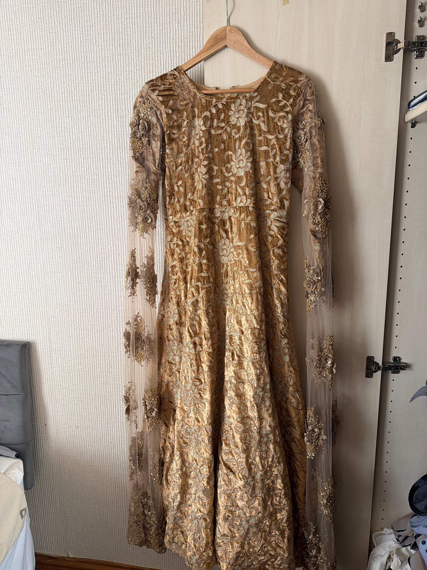 Preloved Gold Embroidered Gown