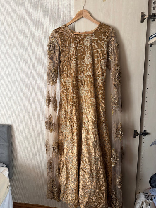 Preloved Gold Embroidered Gown