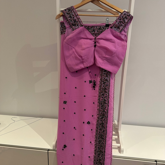 Preloved crepe pink sari