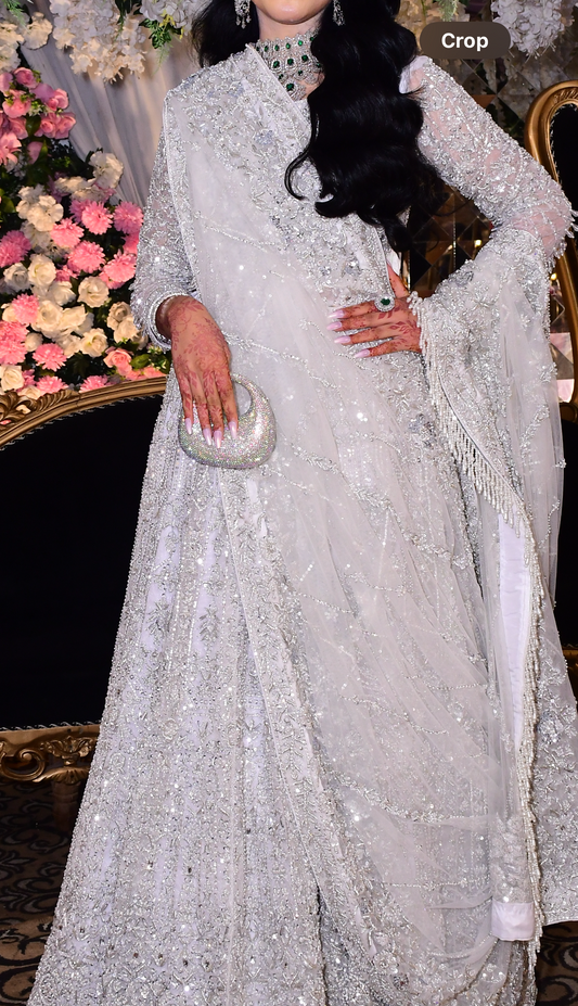 White lehngha