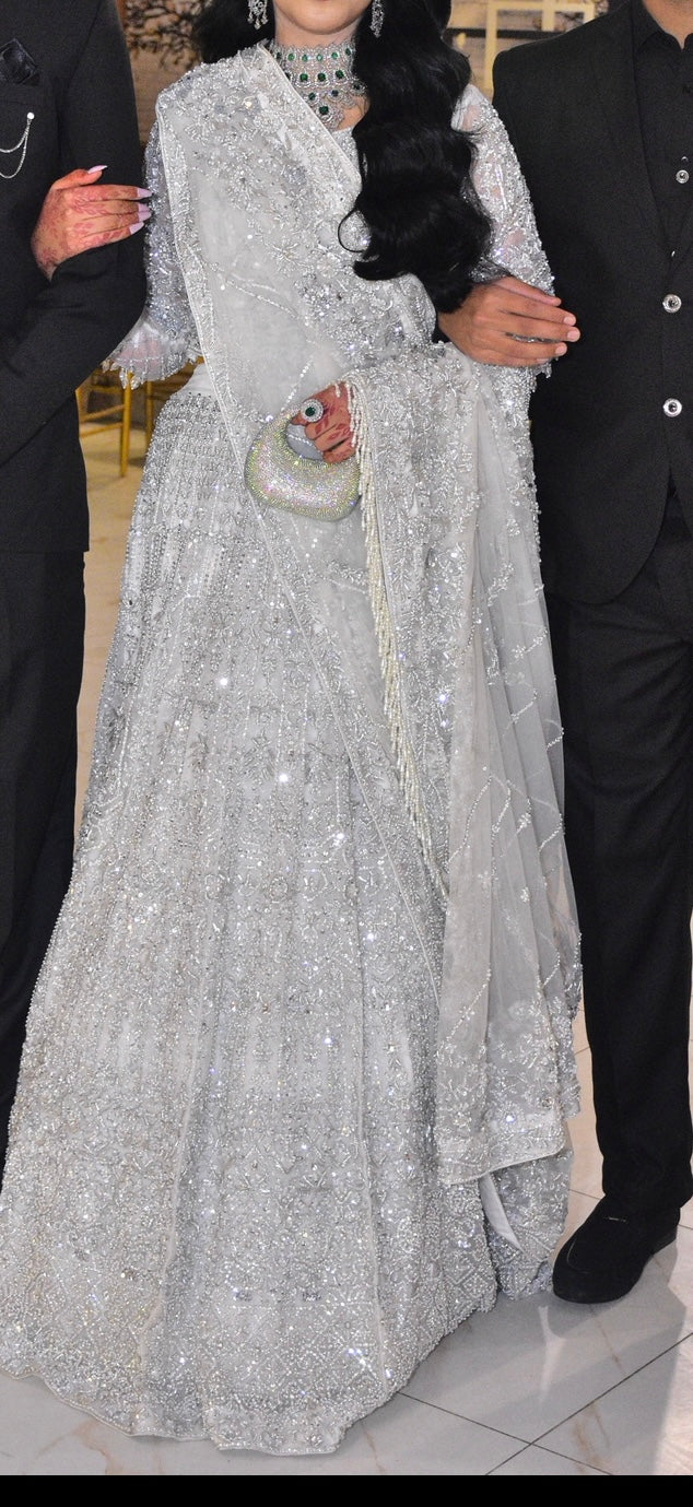 White lehngha