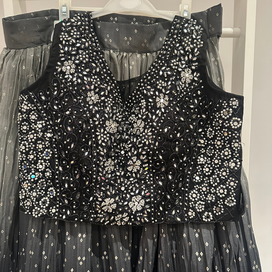 Preloved Black Indian lehenga and top