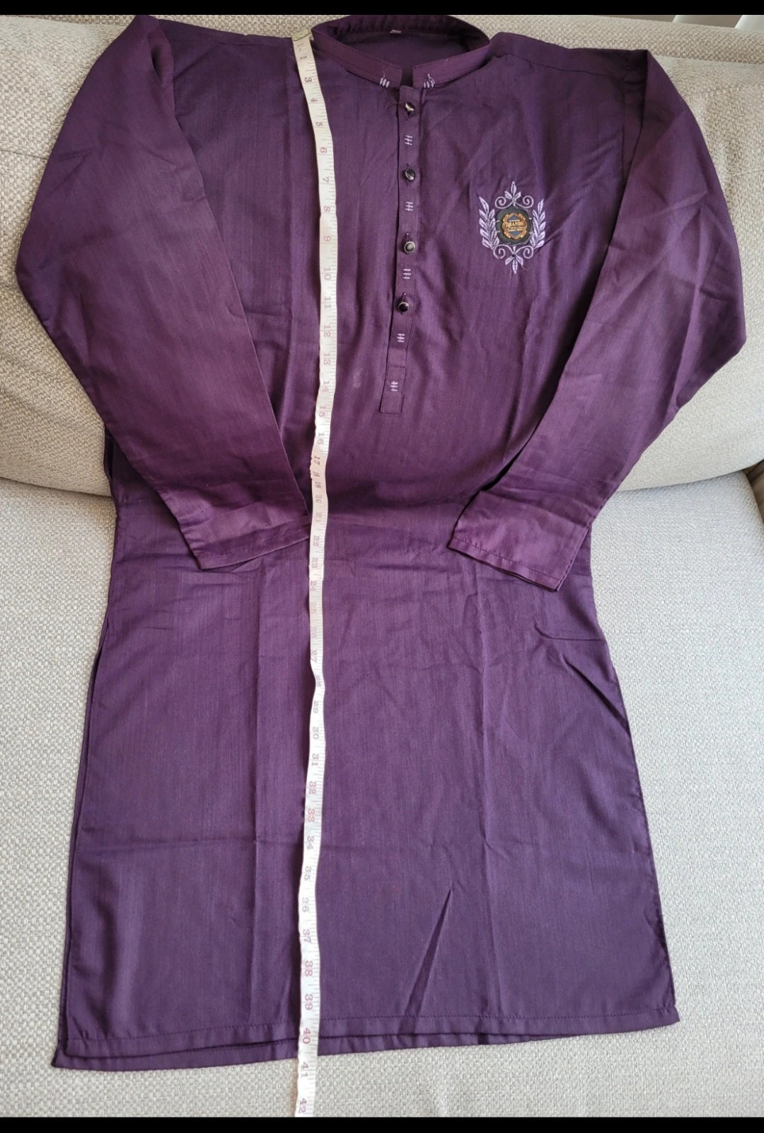 Asian pakistani Indian men's kurta size Size