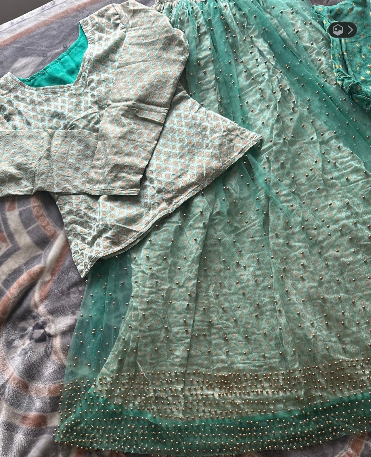 Elegant 3-Piece Mint Green Bridal/Party Wear Lehenga