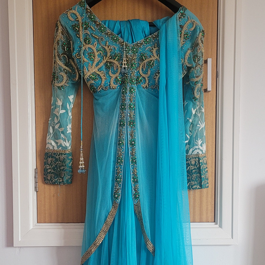 Heavy sky blue dress