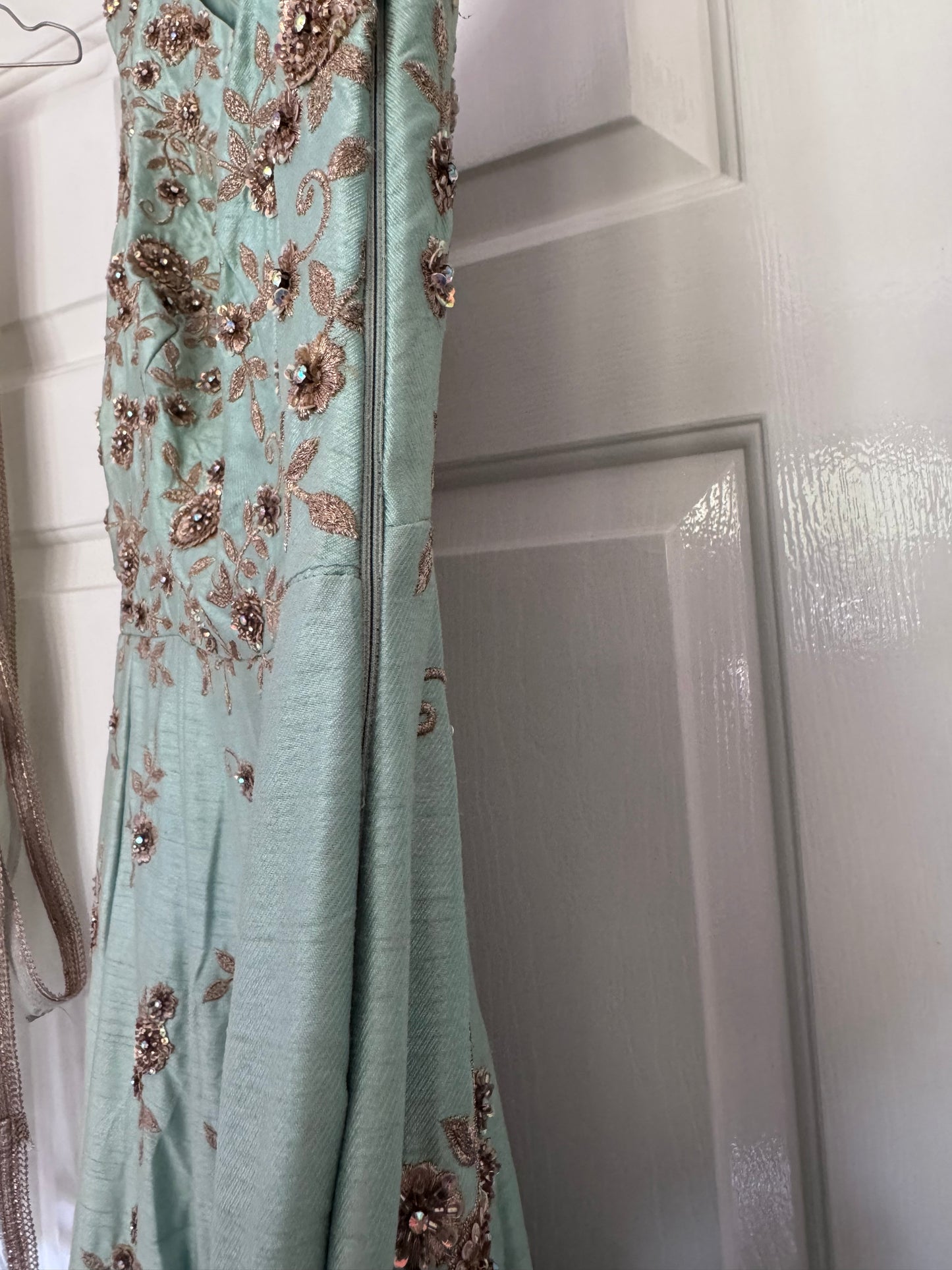 Gold embroidery dress