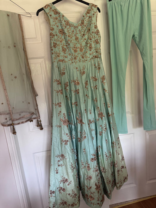 Gold embroidery dress