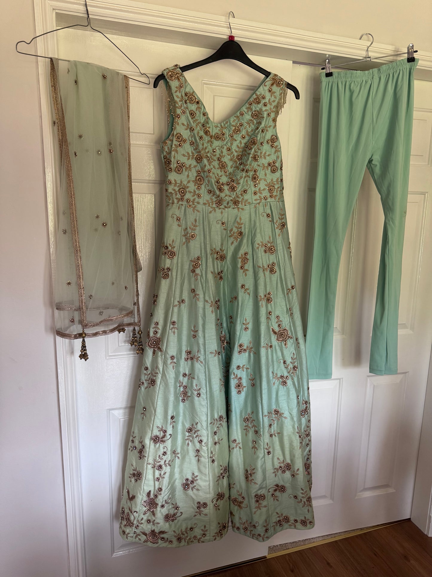 Gold embroidery dress