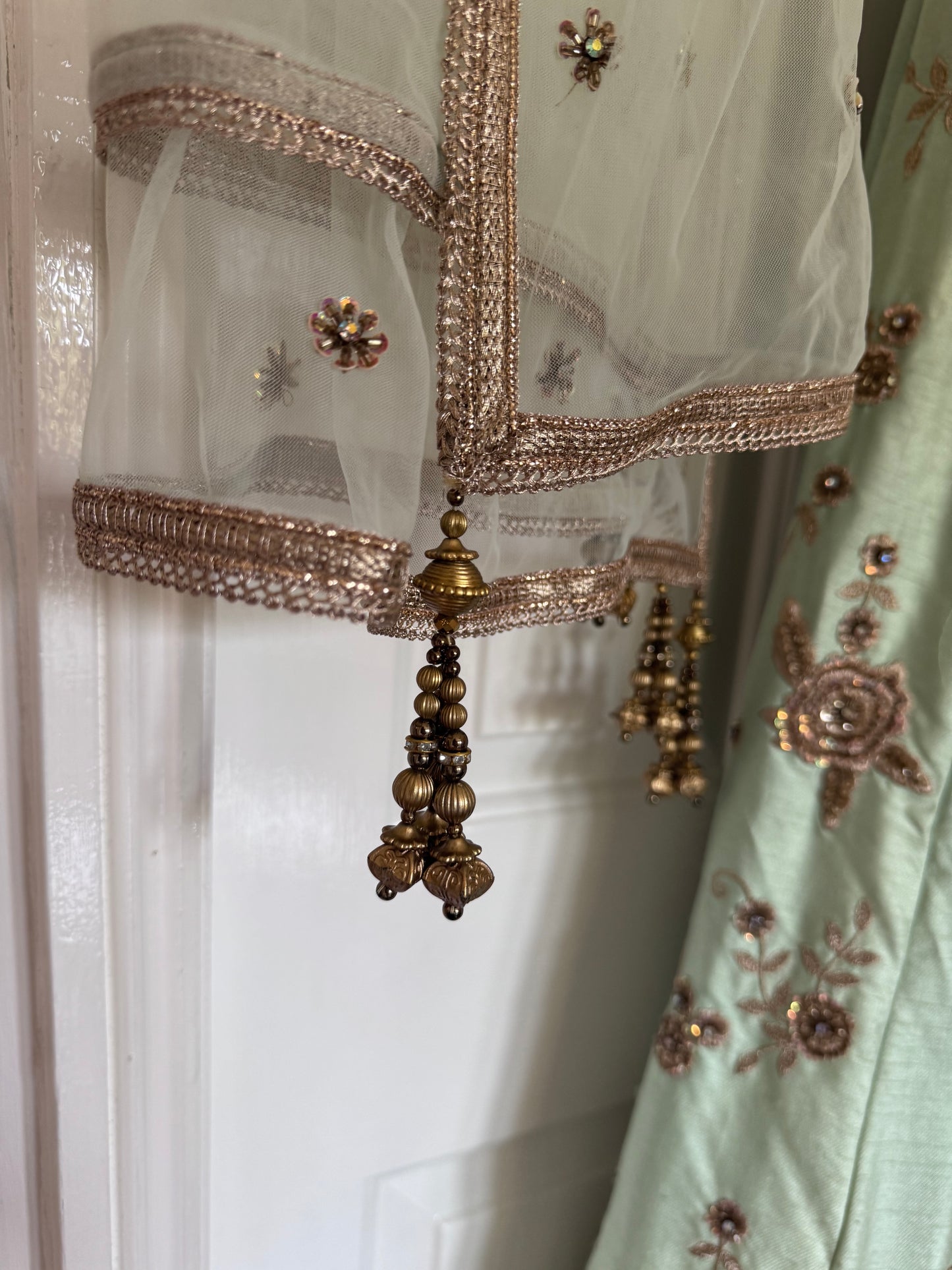Gold embroidery dress