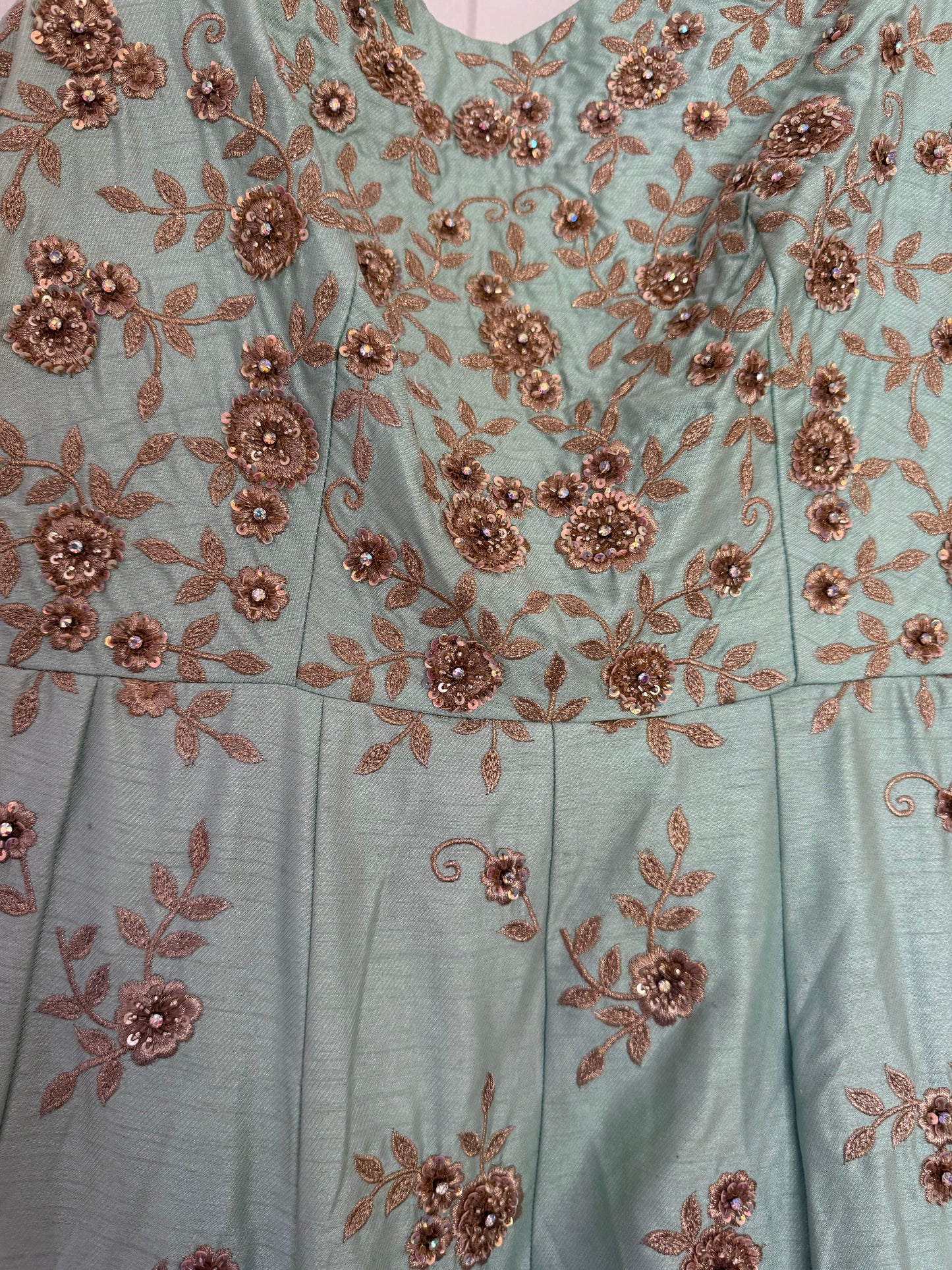 Gold embroidery dress