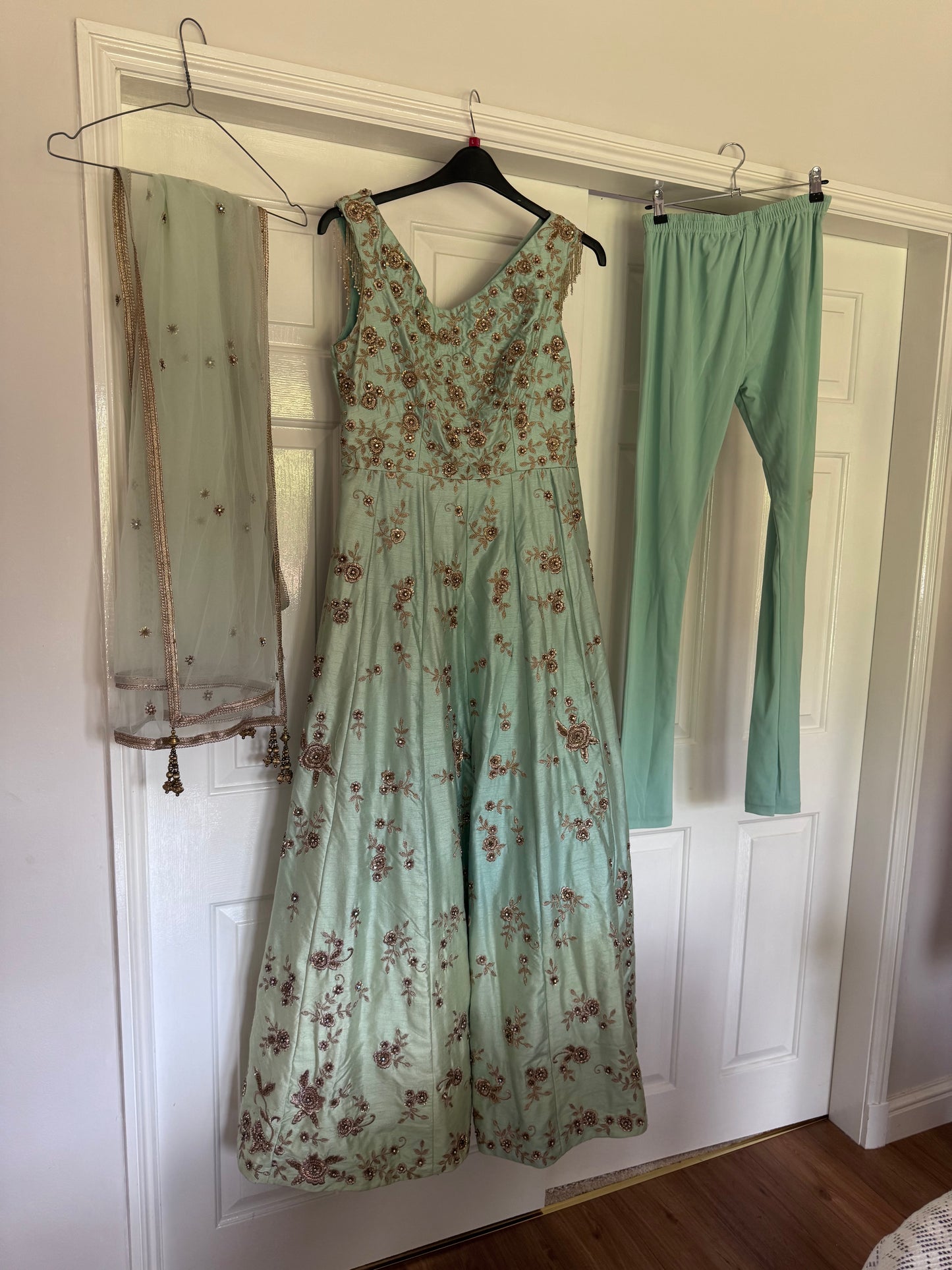 Gold embroidery dress