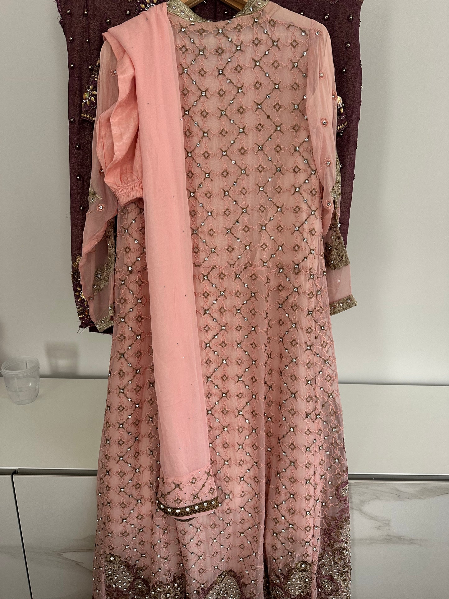 Preloved 4 piece peach trouser suit