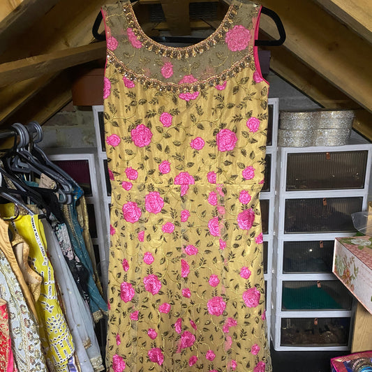 Pink & Gold Foral Dress