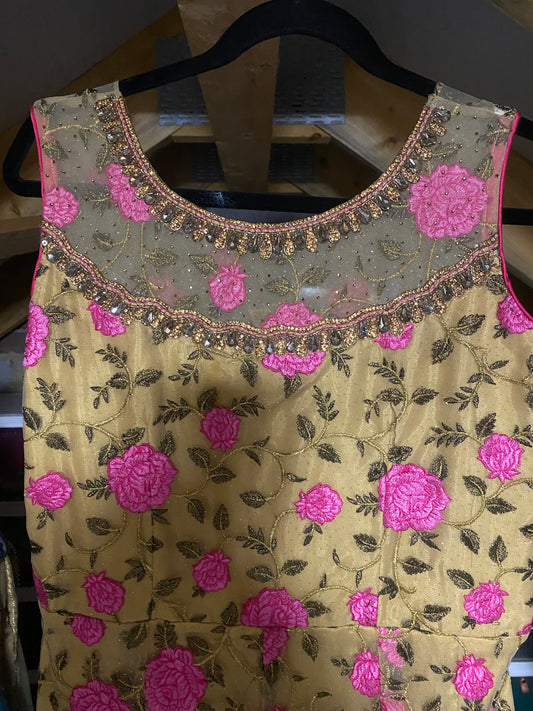Pink & Gold Foral Dress
