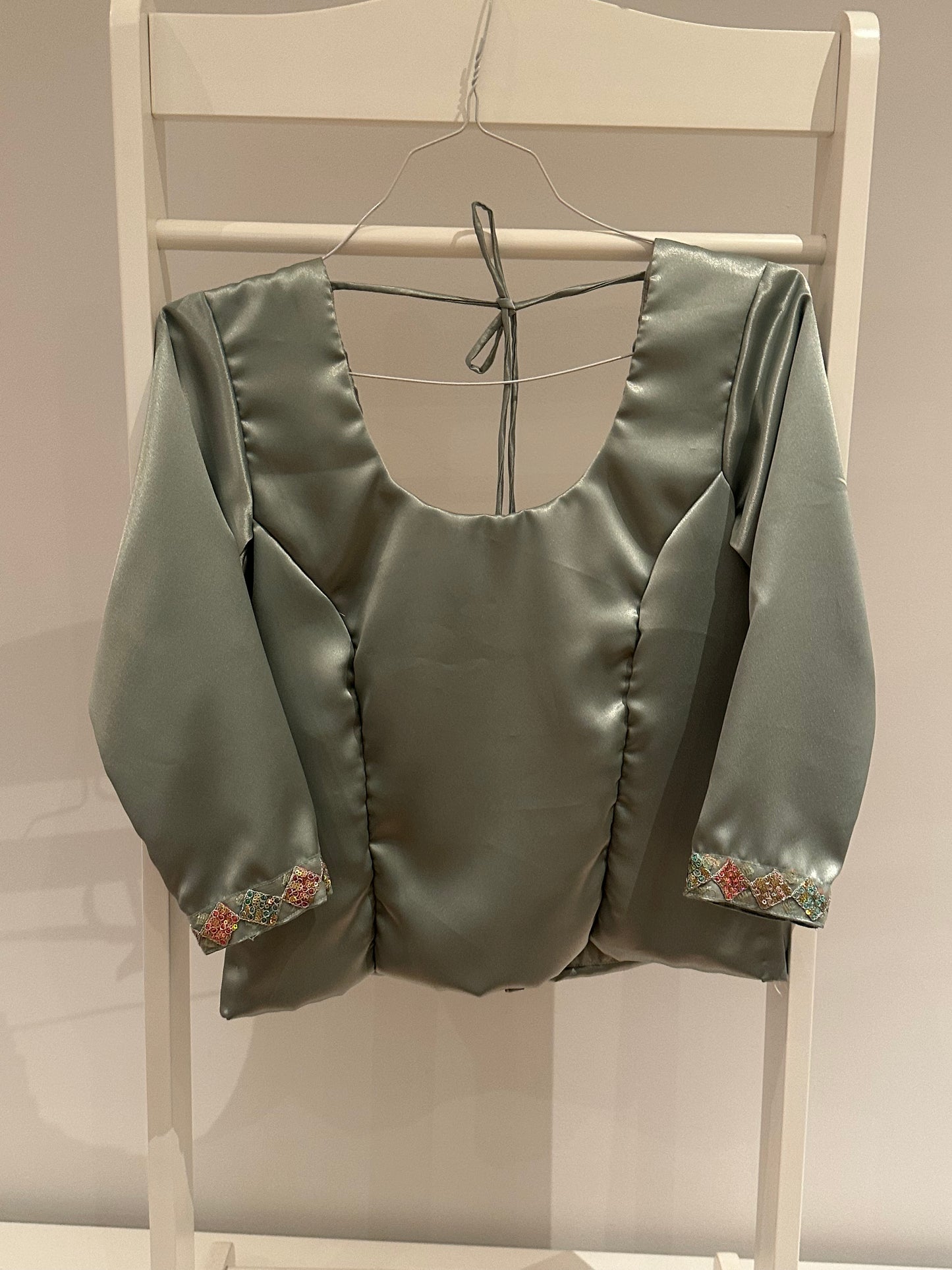 Mint green lehenga with two blouses