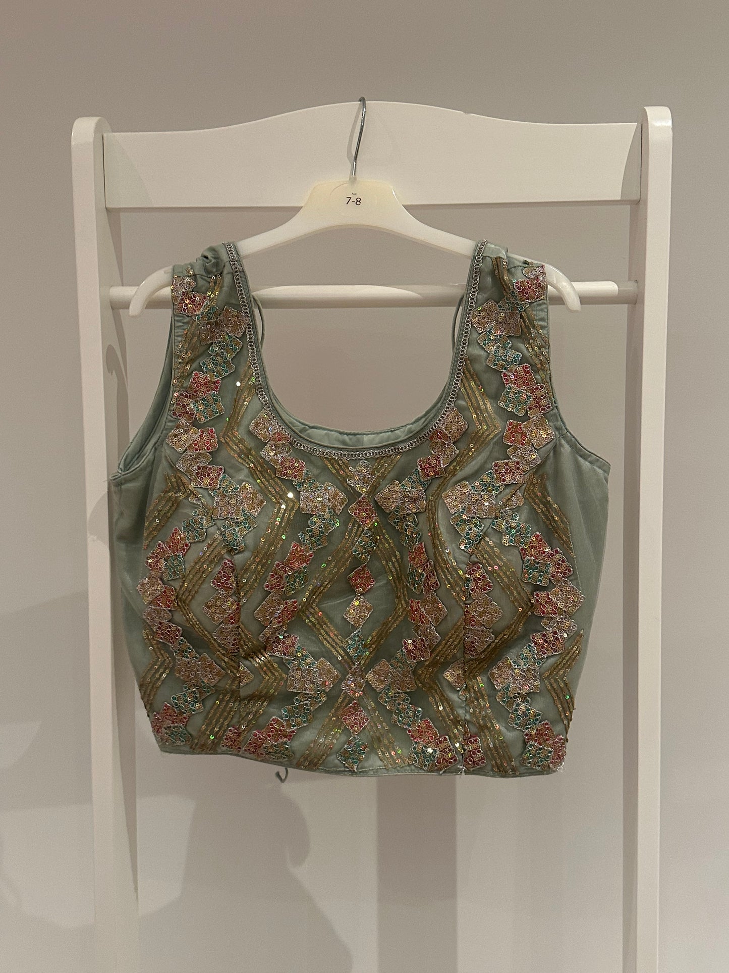 Mint green lehenga with two blouses