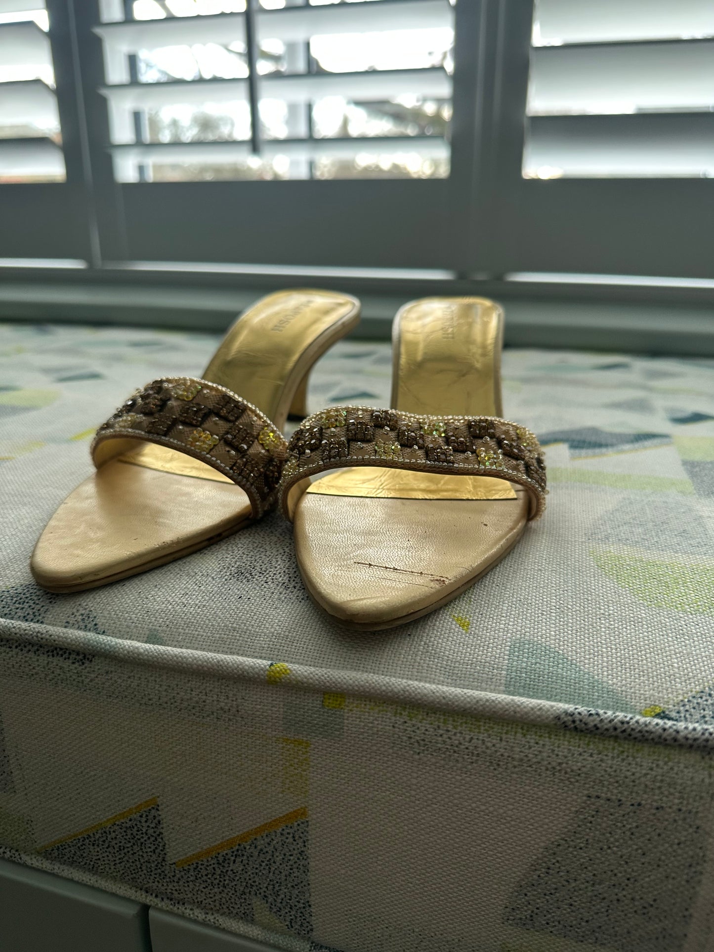 Sandals brand new gold