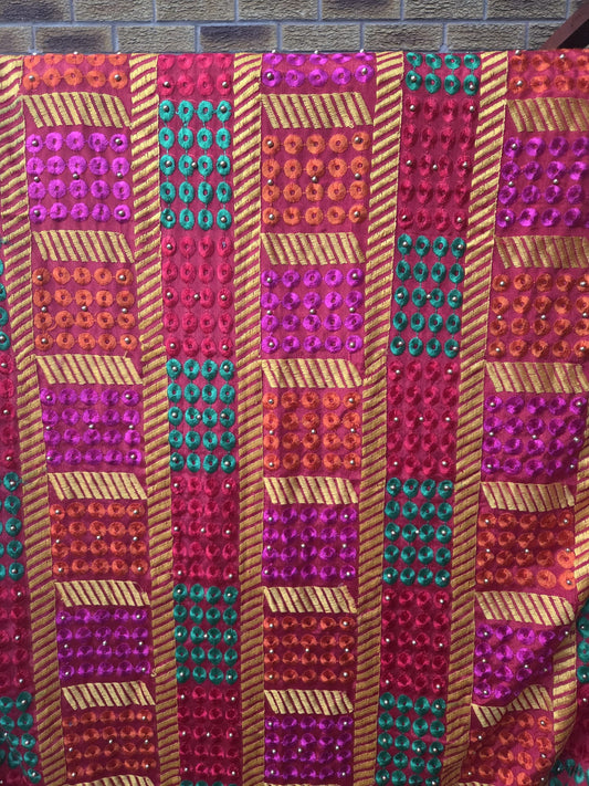 Brand new pink Phulkari chunni